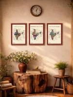 Framed Set of 3 | Maps of India
