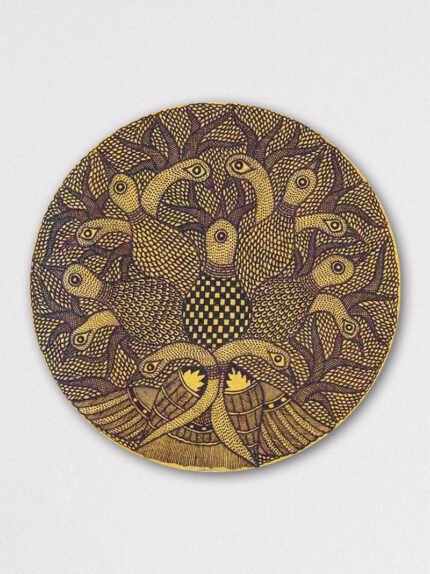 Madhubani plate picturising peacock of grace